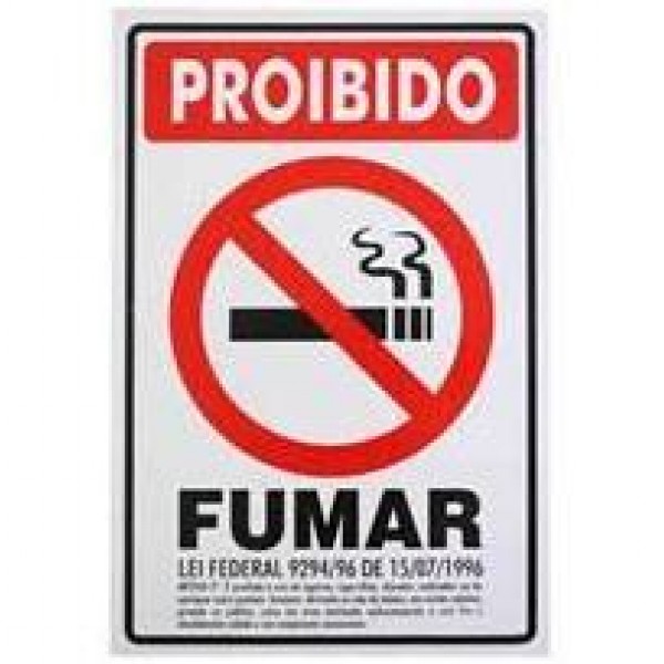 PLACA PROIBIDO FUMAR LEI 20 X 25 2500