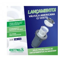 20114 - VALVULA AMERICANA PVC C/CESTO  3.1/2  ESTRELA