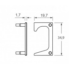 15737 - TAMPA PUXADOR PONTEIRA 07 VAZADA 18MM INOX ESCOVADO (PAR) ALTERNATIVA 11955