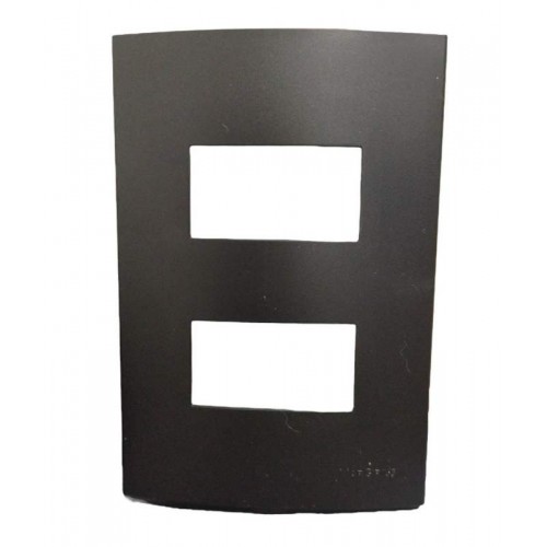 PLACA 4X2 2TECLAS HORIZONTAL DISTANTE PRETO MARGIRIUS 21278