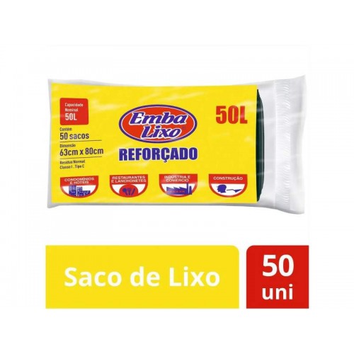 SACO LIXO PROFISSIONAL  50L 50UN EMBALIX