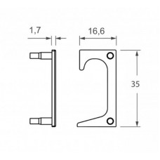 16165 - TAMPA PUXADOR PONTEIRA 10 VAZADA 15MM INOX ESCOVADO (PAR) ALTERNATIVA