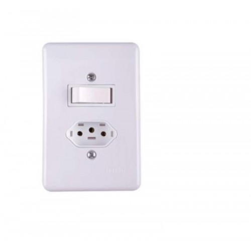 CONJUNTO DE 1 INTERRUPTOR PARALELO + 1TOMADA(2P+T) 20A BRANCO ILUMI 20281