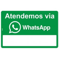 19535 - PLACA SINALIZACAO ATENDEMOS VIA WHATSAPP 20X30CM LOOK 1505