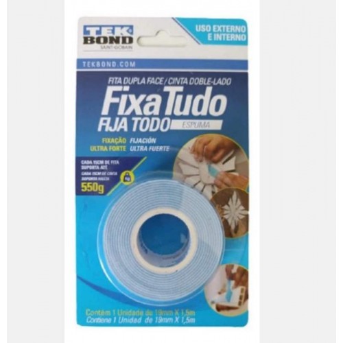 FITA DUPLA FACE ESPUMA 19MMX1,5MT TEKBOND