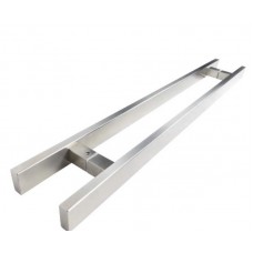 21456 - PUXADOR 80CM X 60CM ENTRE FUROS ACO INOX ESCOVADO CHATO 304