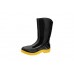 BOTA DE PVC VULCAFLEX PRETA COM AMARELO CANO MÉDIO COM FORRO INTERNO N° 35 MARLUVAS C.A. 42291