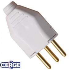 22519 - PINO MACHO PLUG DESMONTÁVEL (2P+T) 10A BRANCO CERGE 173C3