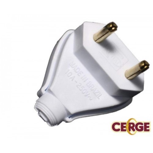 PINO TRIANGULO PLUG DESMONTÁVEL 2P 10A BRANCO CERGE 308C