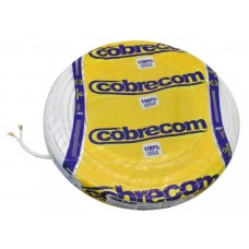 22552 - FIO CABO CORDÃO PARALELO 2 VIAS X 0,75MM BRANCO COBRECOM ROLO COM 100 METROS