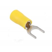 22576 - TERMINAL FORQUILHA GARFO PRÉ-ISOLADO AMARELO 4-6MM M6 ELETROKIT REF. SV5.5-6 CARTELA COM 20 PEÇAS