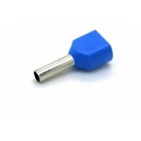 22590 - TERMINAL TUBULAR ILHÓS DUPLO AZUL 2,5MM C10 ELETROKIT REF. TE2510 CARTELA COM 20 PEÇAS