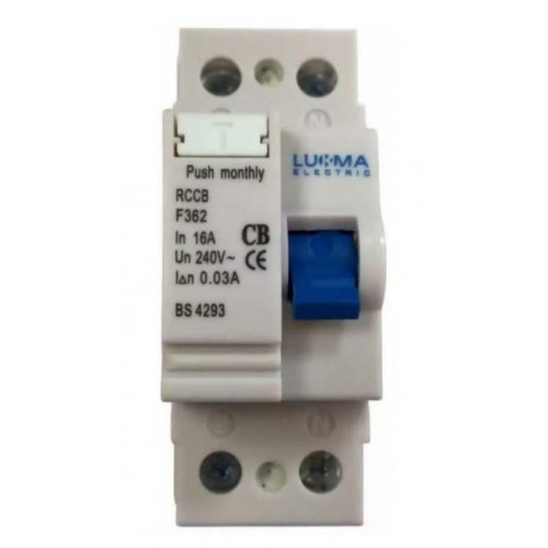 IDR INTERRUPTOR DIFERENCIAL RESIDUAL 16A 2 POLOS (P+N) 240V 30MA LUKMA 39031