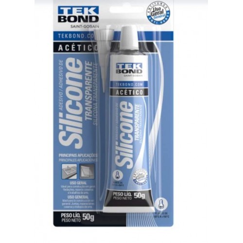 SILICONE ACÉTICO INCOLOR/TRANSPARENTE 50G TEKBOND