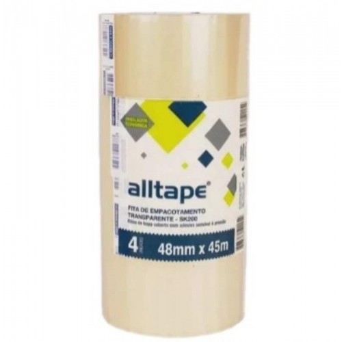 FITA ADESIVA 48MM X  45MT TRANSPARENTE 4PC ALLTAPE