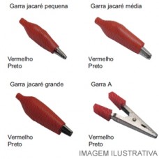 12450 - GARRA JACARE MEDIA PRETO/VERMELHO 20PC RA 1072/1073