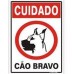 PLACA SINALIZACAO AVISO CUIDADO CAO BRAVO 20X30CM LOOK 2397