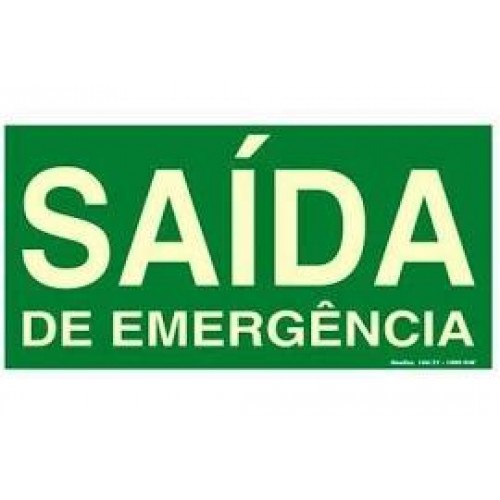 PLACA SAIDA DE EMERGENCIA 15 X 25 FOTO 3006