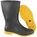 BOTA PVC PRETA SOLADO AMARELO CANO MÉDIO COM FORRO INTERNO N° 43 EVA PLUS