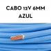 FIO CABO 12V FLEXÍVEL 6MM AZUL MEGACAMPOS ROLO DE 100 METROS