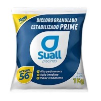 23441 - CLORO GRANULADO ESTABILIZADO ATIVO PRIME DICLORO 56% SACO COM 1KG SUALL PISCINAS
