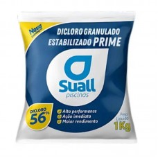 23441 - CLORO GRANULADO ESTABILIZADO ATIVO PRIME DICLORO 56% SACO COM 1KG SUALL PISCINAS
