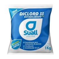 23443 - CLORO GRANULADO ESTABILIZADO ATIVO PRIME DICLORO 33% SACO COM 1KG SUALL PISCINAS