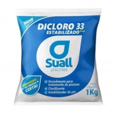 23443 - CLORO GRANULADO ESTABILIZADO ATIVO PRIME DICLORO 33% SACO COM 1KG SUALL PISCINAS