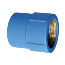 23244 - LUVA PVC AZUL COM BUCHA DE LATÃO 25MM X 3/4