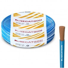 23493 - FIO CABO 10MM MEGATRON AZUL CABO FLEXÍVEL COBRE 750V ROLO COM 100 METROS