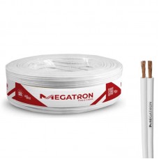 23501 - FIO CABO CORDÃO PARALELO 2 VIAS X 0,75MM BRANCO MEGATRON ROLO COM 100 METROS