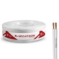 23502 - FIO CABO CORDÃO PARALELO 2 VIAS X 1,00MM BRANCO MEGATRON ROLO COM 100 METROS