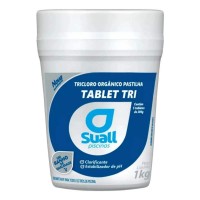23342 - TABLET PASTILHA TRI CLORO ORGÂNICO ADITIVADO 87,3% 1KG COM 5 TABLETES DE 200G CADA SUALL PISCINAS