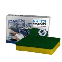 23586 - ESPONJA MULTIUSO PREMIUM PROTECT VERDE E AMARELA 110MMX 75MM X 20MM TEK BOND 