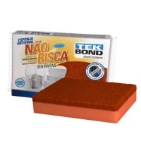 23588 - ESPONJA PREMIUM NÃO RISCA VIDROS E CRISTAIS LARANJA TEK BOND 