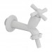 TORNEIRA PARA TANQUE ABS 10CM MODELO CROSS BRANCA 1/2-3/4