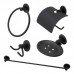 ACESSÓRIO PARA BANHEIRO LINHA STANDER METAL PRETO FOSCO KIT COM 5 PEÇAS GS METAIS