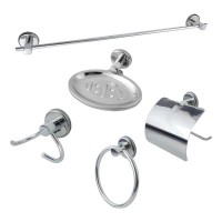 23599 - ACESSÓRIO PARA BANHEIRO LINHA STANDER METAL CROMADO KIT COM 5 PEÇAS GS METAIS