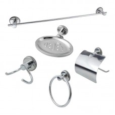 23599 - ACESSÓRIO PARA BANHEIRO LINHA STANDER METAL CROMADO KIT COM 5 PEÇAS GS METAIS