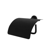 23609 - PAPELEIRA COM TAMPA DE METAL PRETO FOSCO GS METAIS