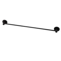 23612 - PORTA TOALHA DE METAL RETO PRETO FOSCO GS METAIS