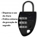 CADEADO SEGREDO 30MM PRETO CS23 PAPAIZ MALA BOLSA ARMÁRIO