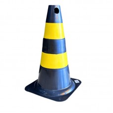 12455 - CONE PEQUENO 50CM PRETO/AMARELO PLASTCOR