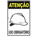 PLACA SINALIZAÇÃO EPI USO OBRIGATÓRIO DE CAPACETE 20X30CM LOOK 2504