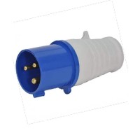 21294 - PLUG TOMADA INDUSTRIAL 2P+T 6H 32A 220V AZUL 13637