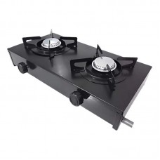 20931 - FOGÃO PORTÁTIL PRETO BAIXA PRESSÃO 2 BOCAS CAMPING/CAMINHONEIRO