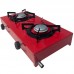 FOGÃO PORTÁTIL VERMELHO BAIXA PRESSÃO 2 BOCAS CAMPING/CAMINHONEIRO
