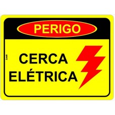 14764 - PLACA SINALIZACAO PERIGO CERCA ELETRICA 15X20CM LOOK 2327