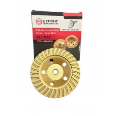 15139 - DISCO REBOLO DIAMANTADO TURBO ROSCA M14 PRATO PARA LIXADEIRA 125MM CTPOH CTD-14800125 STRONG